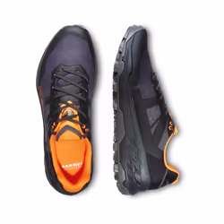 Mammut Men Sertig II Trail Running Shoe, Black-Vibrant Orange, 11.5 UK