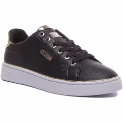 Guess Fl5Bekfal12 Beckie Lace Up Gold Logo In Black Gold Size 41