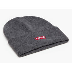 Levi Knitted EU11 Cuff Beanie ~ Red Batwing grey