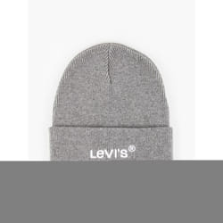 Levi's Unisex Knitted Cuff Beanie ~ Wordmark regular grey