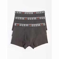 Guess 3 Pack Boxer Trunks Stretch Cotton with Logo Band - Black - Black, M