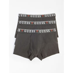 Guess 3 Pack Boxer Trunks Stretch Cotton with Logo Band - Black - Black, M