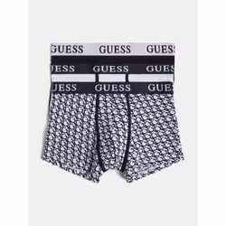 Guess 3 Pack Boxer Trunks Stretch Cotton with Logo Band - Black - Black, M