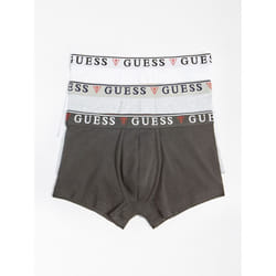 Guess 3 Pack Boxer Trunks  Stretch Cotton with Logo Band - Black / Grey White - Black / Grey / White, L
