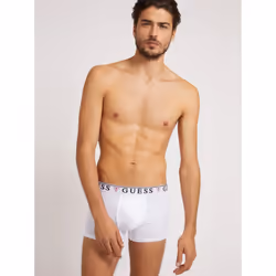 Guess 3 Pack Boxer Trunks  Stretch Cotton with Logo Band - Black / Grey White - Black / Grey / White, L