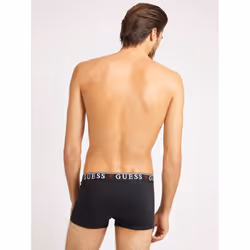 Guess 3 Pack Boxer Trunks  Stretch Cotton with Logo Band - Black / Grey White - Black / Grey / White, L