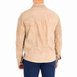 Chaqueta De Cuero Rml004-lt102 Para Hombre - beige, L