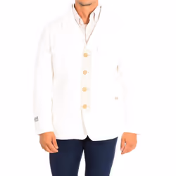 Chaqueta Manga Larga Con Corte Regular Cuello Solapa Tmj001-tw408 Para Hombre - white, 54