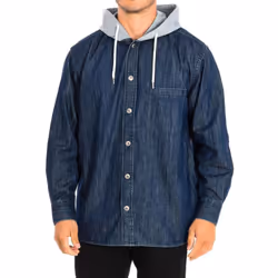 Chaqueta Corte Regular Con Cuello Alto Y Capucha Ajustable Tmc009-dm081 Para Hombre - blue, XL