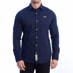 Camisa Manga Larga Slim Fit Ymc002-pp483 Para Hombre - blue, XXL