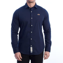 Camisa Manga Larga Slim Fit Ymc002-pp483 Para Hombre - blue, XXL