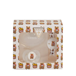 Baby Girl Pacifier Set with Cap, Holder and Clip Guess