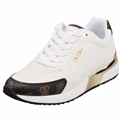 Guess Fl5moxfal12 Womens Casual Trainers in White Brown - 3 UK
