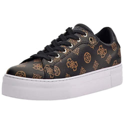 Guess Garmini Brown White 4G Logo Womens Leather Trainers - 3 UK 36 EU 5.5 US