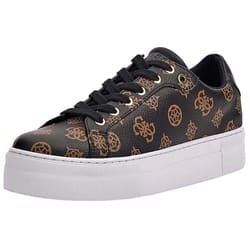 Guess Garmini Brown White 4G Logo Womens Leather Trainers - 5 UK 38 EU 7.5 US