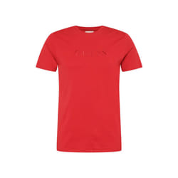 GUESS Men's Short Sleeve Classic Pima Embroidered Logo  Chili Red  Sma