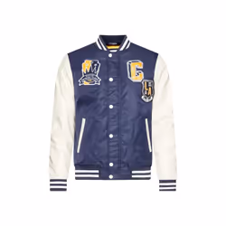 GUESS Men's Varsity Bomber  Smart Blue