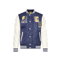 GUESS Men's Varsity Bomber  Smart Blue