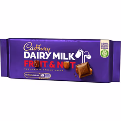 Cadbury Dairy Milk Fruit & Nut 180g Chocolate - Fruity Indulgence
