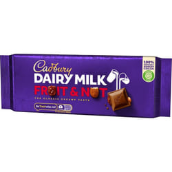 Cadbury Dairy Milk Fruit & Nut 180g Chocolate - Fruity Indulgence