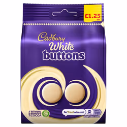 Cadbury White Giant Buttons Chocolate Bag 95g (Pack of 10)