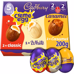 Cadbury Mixed White, Caramel and Creme Easter Egg 5 Pack - 200g