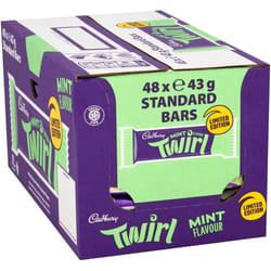 Cadbury Limited Edition Mint Flavour Twirl 43g Full Box Of 48 Bars