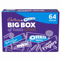 Cadbury & OREO Big Box of Treats, 64 Assorted Chocolates and Snacks, 1790 g (Pack of 1)