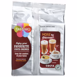 Tassimo Costa Americano Coffee Pods (Case of 5, Total 80 pods, 80 servings)