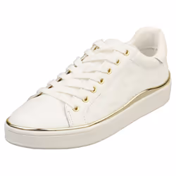 Guess Fl7bnnfal12 Womens Fashion Trainers in White Gold - 4