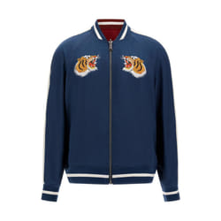 GUESS Mens Irvine Reversible Souvenir Jacket  South Coast Blue  Large