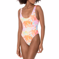 GUESS womens One Piece Swimsuit Positano Coral Flowers X-Small US