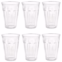 Duralex Picardie Glass Tumbler Tumblers 12.5fl oz Clear Glasses Set of 6