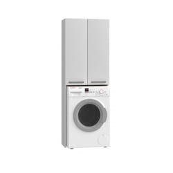 COMO - Modern style washing machine cabinet - 183x64x30 - 2 doors+4 shelves - White
