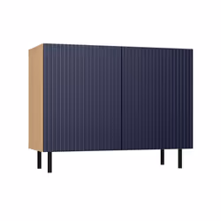 CAMI - 2-door glamour sideboard - 100x40x78 cm - 4 storage niches - Slatted doors - Blue