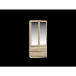 TURIN - 2 door wardrobe with mirror modern bedroom style - 90x50x180 - 2 drawers - Sonoma