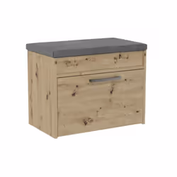 PARMI - Scandinavian style hallway shoe cabinet - 60x35x49 - Bench with storage space - Oak