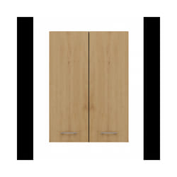 NELLIO - Wall mounted mirror cabinet - Bathroom wall cabinet - Dimensions 64x30x90 cm - Bathroom storage - Grey & Oak