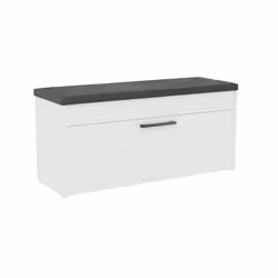 PARMI - Scandinavian style hallway shoe cabinet - 100x35x49 - Bench with storage space - White