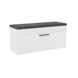 PARMI - Scandinavian style hallway shoe cabinet - 100x35x49 - Bench with storage space - White