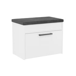 PARMI - Scandinavian style hallway shoe cabinet - 60x35x49 - Bench with storage space - White