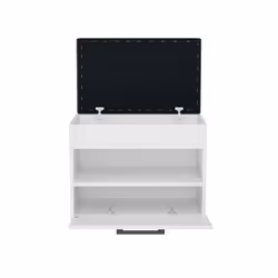 PARMI - Scandinavian style hallway shoe cabinet - 60x35x49 - Bench with storage space - White