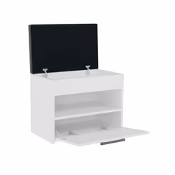 PARMI - Scandinavian style hallway shoe cabinet - 60x35x49 - Bench with storage space - White