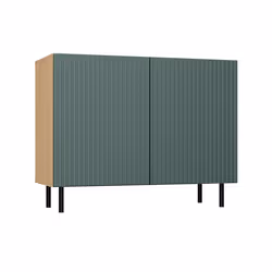 CAMI - 2-door glamour sideboard - 100x40x78 cm - 4 storage niches - Slatted doors - Green