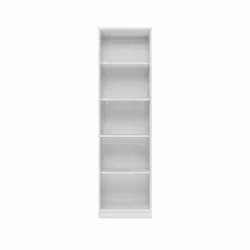 KAFFI - Scandinavian style bookcase - 50x30x181 - 5 shelves - Bookcase - White