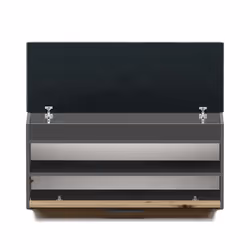 PARMI - Scandinavian style hallway shoe cabinet - 100x35x49 - Bench with storage space - Grey & Oak