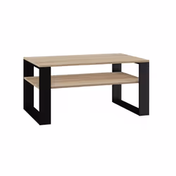 ASISA - Rectangular loft style coffee table - Dimensions 90x58x50 cm - Coffee table with shelf - Sonoma