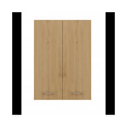 NELLIO - Wall mounted mirror cabinet - Bathroom wall cabinet - Dimensions 64x30x90 cm - Bathroom storage - Oak