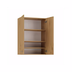 NELLIO - Wall mounted mirror cabinet - Bathroom wall cabinet - Dimensions 64x30x90 cm - Bathroom storage - Oak