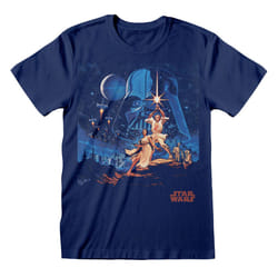 Star Wars 'A New Hope Vintage Poster' (Blue) T-Shirt - Medium